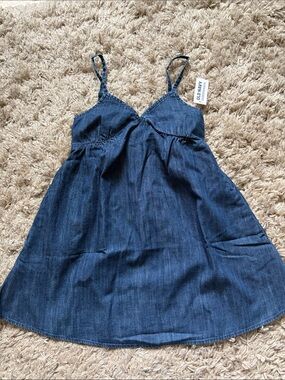 Old Navy Girls' size 6/7 Dark Blue Denim Spaghetti-Strap Dress